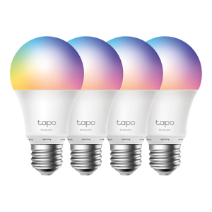 Set 4 becuri smart Wi-Fi, RGB, intensitate ajustabila, 2700-6500K, 806 lm, E27 - TP-Link Tapo