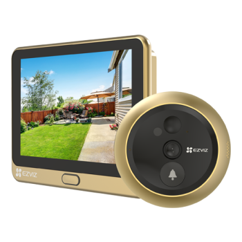 Vizor electronic smart, Wi-Fi, FullHD, monitor 4.3 inch, sonerie, acumulator 4600mAh, Auriu - EZVIZ Vizor electronic smart, Wi-Fi, FullHD, monitor 4.3 inch, sonerie, acumulator 4600mAh, Auriu - EZVIZ