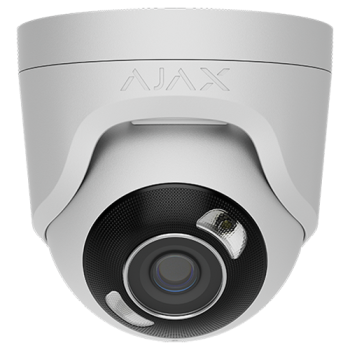Camera turret IP 5.0MP, lentila 2.8 mm, IR 50m, WL 50m, PoE, alb - AJAX