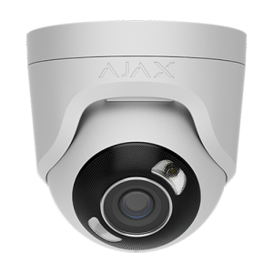 Camera turret IP 8.0MP, lentila 2.8 mm, IR 50m, WL 50m, PoE, alb - AJAX