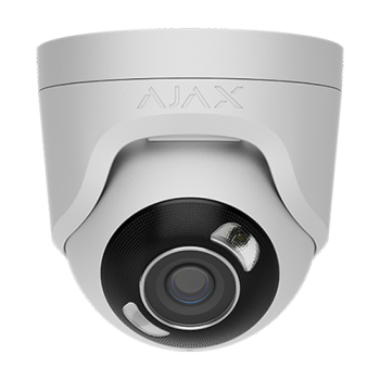 Camera turret IP 8.0MP, lentila 2.8 mm, IR 50m, WL 50m, PoE, alb - AJAX