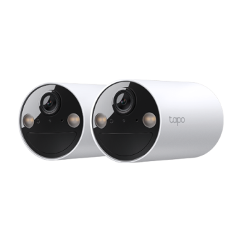 Kit 2 x Camera IP Smart Wi-Fi, 3MP, Baterie reincarcabila, Audio bidirectional, Alarma - TP-Link Tapo