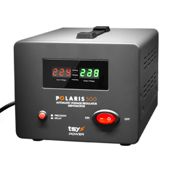 Regulator de tensiune cu servomotor, 500VA, tensiune la intrare 150-260V, delay 6-180s