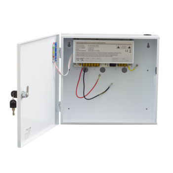 Sursa de alimentare 12V/10A, back-up in cabinet metalic
