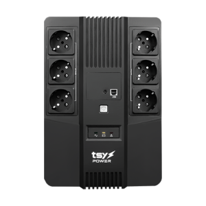 UPS TSY Power, 600VA/360W, LED, AVR-repornire automata, Management, 6 x Schuko, 2 x RJ45, 1 X USB type B