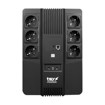 UPS TSY Power, 600VA/360W, LED, AVR-repornire automata, Management, 6 x Schuko, 2 x RJ45, 1 X USB type B