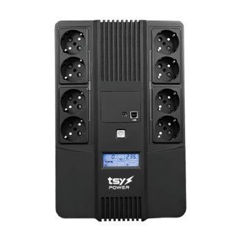 UPS TSY Power, 1000VA/600W, LCD, AVR-repornire automata, Management, 8 x Schuko, 2 x RJ45, 1 X USB type B